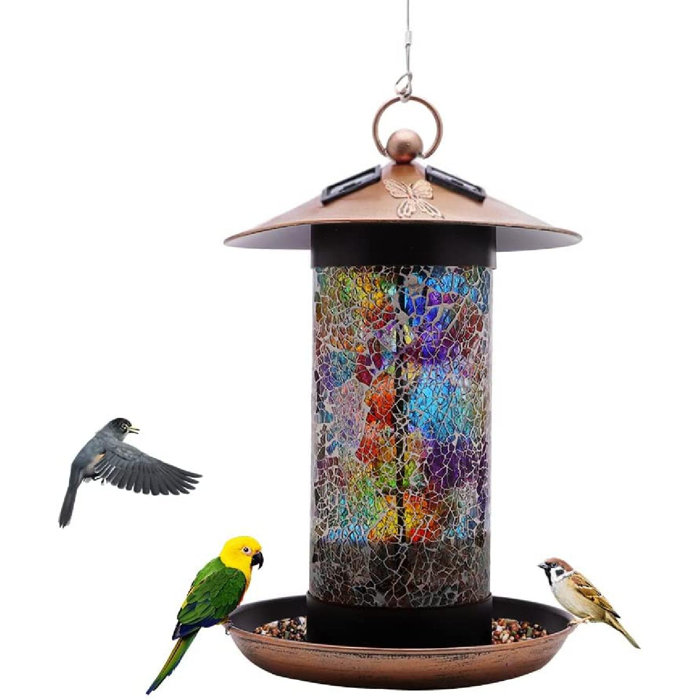 Arlmont & Co. Solar Bird Feeder Solar Power Outdoor Birdfeeders For